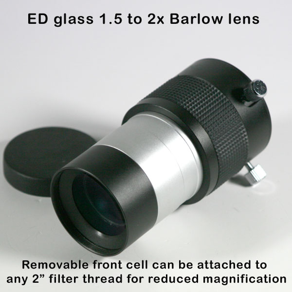 2" 1.5x to 2x ED Barlow lens